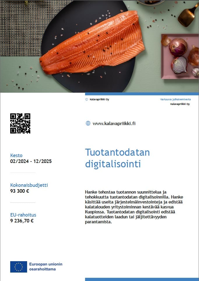 Tuotantodatan digitalisointi, EU-hanke